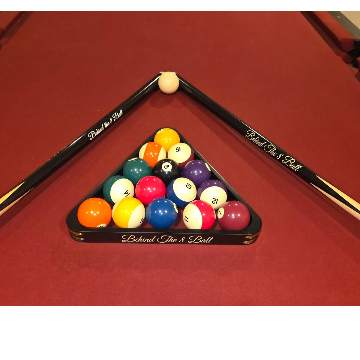 Personalized Pool Cue & 8 Ball Rack Set – Custom Billiards Gift for Him, Game Room Gift, Pool Player Gift Twisted Edge Creations