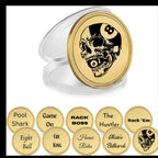 Billiards Challenge Coin Set of 4, Pool Player Gift, Brass 8 Ball Coins, Pool Shark Game Room Gift Twisted Edge Creations
