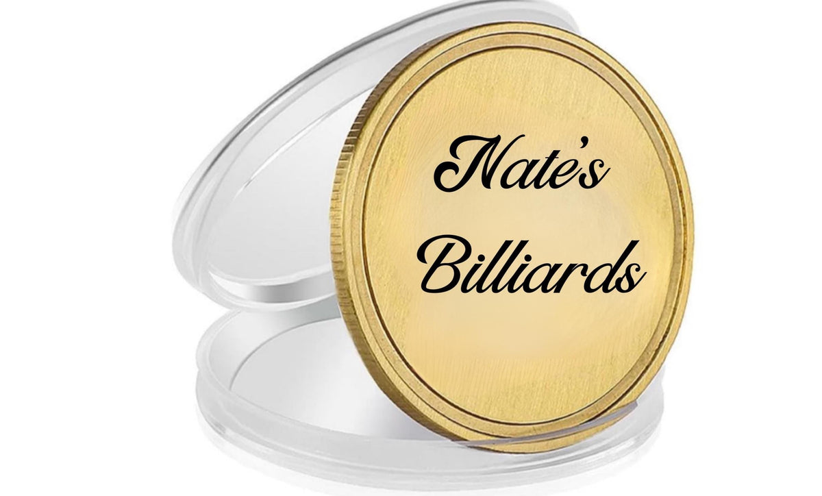 Billiards Challenge Coin Set of 4, Pool Player Gift, Brass 8 Ball Coins, Pool Shark Game Room Gift Twisted Edge Creations