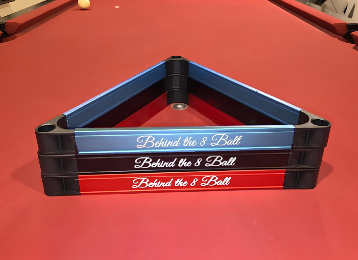 Custom Aluminum Pool Rack Fiber Laser Engraved | Metal Billiard Triangle | Personalized Pool Gift Twisted Edge Creations